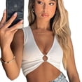 thumbnail image 1 of Verano nueva cintura expuesta cuello en V pecho círculo pequeño chaleco femenino Zhivalor BST3013525-1, 1 of 5
