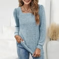 thumbnail image 2 of Women Blouses Long Sleeve with Lace Trim Dry Wick Shirts Women Long Sleeve Ladies Athletic Tops Short Womens Fitted Jumpsuit Dress Blouse for Elegant Womens Tees Loose Fit 1950s Ladies Light Blue M, 2 of 5