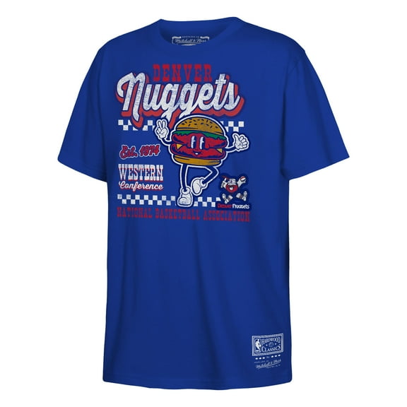 Youth-Mitchell & Ness Royal Denver Nuggets Concession Food Character T-Shirt