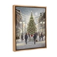 thumbnail image 4 of Stupell Industries Town Christmas Tree Holiday Painting Brown Floater Framed Canvas Art Print Wall Art, 17 x 21, 4 of 10