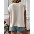 thumbnail image 5 of Womens Cap Sleeve Tops Casual Crew Neck Loose Fit Knit Light-Weight Sweater Pullover Top S, 5 of 9