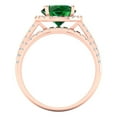 thumbnail image 4 of Clara Pucci 14K Rose Gold Round Cut 2Ct Simulated Emerald Engagement Ring + Matching Band - Luxury Box Included, 4 of 7