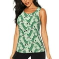 thumbnail image 1 of Balery Dinosaurs on Roller Skater Camiseta sin mangas estampada ligera para mujer, tops de entrenamiento sin mangas, camisetas de yoga transpirables de secado rápido.-X-Large, 1 of 7