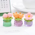 thumbnail image 4 of KGJQ 2Pcs Car Dashboard Decor Mini Resin Cute Sunflower and Tulip Miniature Flower Pot Figurines Tiny Flower Figures Car Interior Decorations for Women, Mini Dashboard Ornaments, 4 of 8