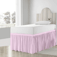 thumbnail image 3 of Egylin Dorm Room Bed Skirt 800TC Egyptian Cotton - Ruffled Style Dorm Sized - Egyptian Cotton Bed Skirts Tailored ( Twin XL/ 50" drop , Pink), 3 of 5