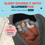 SlumberPod The Original Blackout Sleep Tent Travel Essential for Babies and Toddlers, Mini Crib and Pack N Play Cover, Sleep Pod for Kids with Monitor Pouch and Fan Pouch, Blocks 95% Light, Black