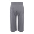 thumbnail image 6 of Women's Cropped Yoga Pants with Pockets - Wide Leg Hiking Athletic Pants Elastic Waist Lightweight Lounge Casual Trousers Gray L, 6 of 10