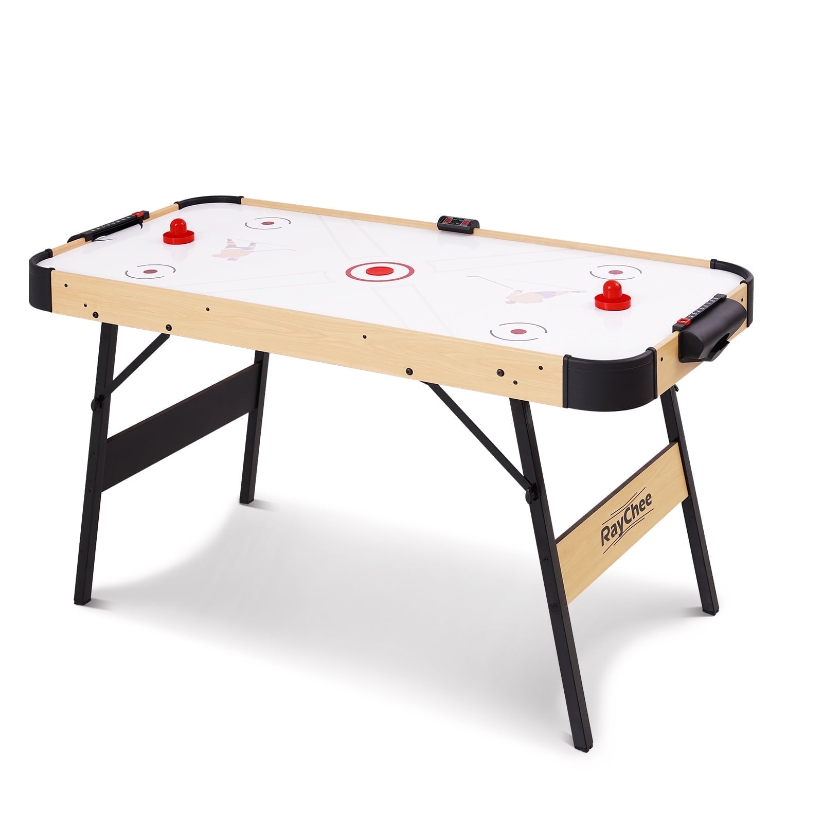 RayChee 54in Electric Air Hockey Table Set with Pucks, Pushers
