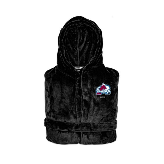 Unisex ISlide Black Colorado Avalanche Phantom Hooded Bathrobe