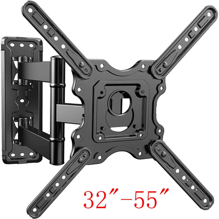 Full Motion TV Wall Mount Bracket with Articulating Arm, Swivel Tilt and Extension for 32-55 Inch LCD LED Flat Screen TVs (Fits 32, 37, 39, 40, 42, 46, 47, 50, 55 in), Low Profile