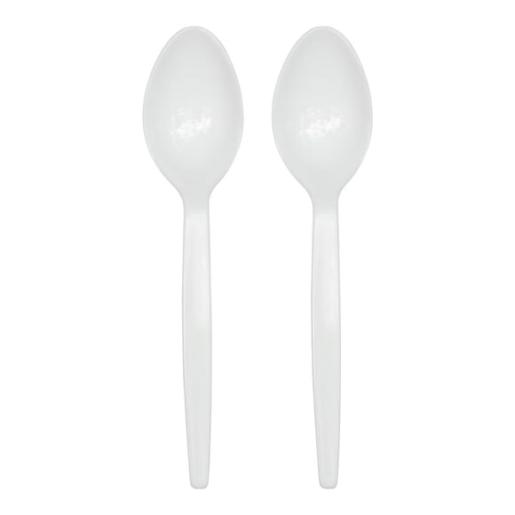 Dorfin Polypropylene Teaspoons 5.6"- White Pack of 1000