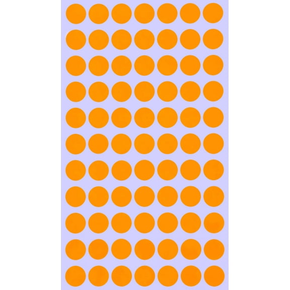 Royal Green Sticker Dots Removable Labels 15mm Neon Orange Circle Stickers 1.5 cm - 1540 Pack