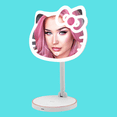 thumbnail image 3 of Impressions Vanity Hello Kitty LED Makeup Desk Mirror, 360 Degree Rotation, Touch Sensor, White, 3 of 8