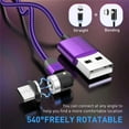 thumbnail image 4 of 2M Magnetic USB Charging Cable with 3 Adapters (Micro USB/Type-C/Lightning), Multi-Function Nylon Braided Cord, 4 of 7