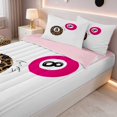 thumbnail image 2 of Erosebridal 8 Ball Zipper Full Size Comforter Sets with Fitted Sheet and 2 Pillowcases Magenta Zipper Bedding Set, Magenta White, Pink Reversible, 2 of 7