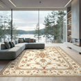 thumbnail image 2 of ODIKA 6'x9' Ultra-Soft Area Rug, Carpetas Tan Vintage Botanical Scroll Farmhouse Border Para Sala None Washable, Bare feet friendly, Silk-Touch for Guest Room, Bedroom, 2 of 7