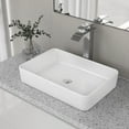 thumbnail image 3 of DeerValley DV-1V032 White Ceramic Rectangular Vessel Sink Above Counter White Bathroom Vanity Sink Bathroom Sink Art Basin (19.92'' L x 14'' W x 4.37'' H), 3 of 15