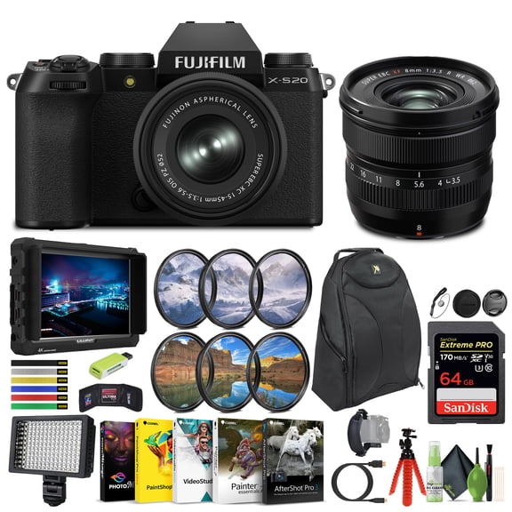 FUJIFILM X-S20 Mirrorless Camera with 15-45mm Lens Vlogging Kit (17 PC)