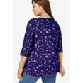 thumbnail image 2 of Woman Within Plus Size Perfect Printed Elbow-Sleeve Boatneck Tee, 2 of 4