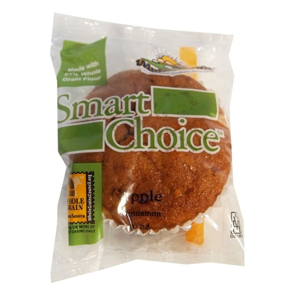 Smart Choice 2 Grain Equival Apple Cinnamon Muffin, 3.1 Ounce -- 48 per case