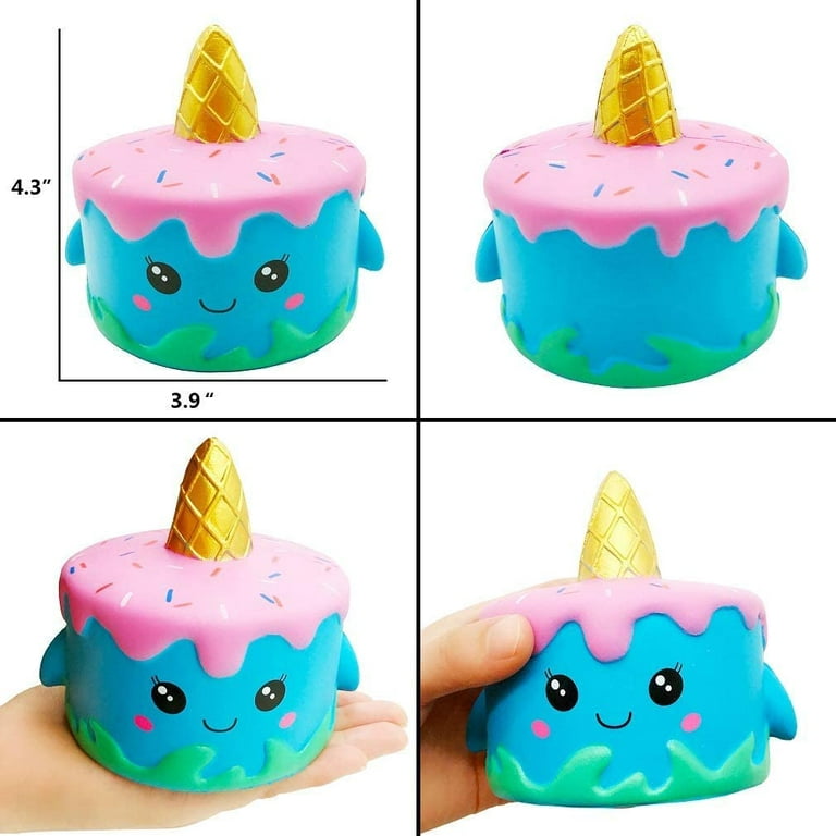 Insnug Sensory Toys Squishy Toy Food - Stress Relief Squishies for Girl Kids Age 4 6 8 10 Kawaii Jumbo DIY Slow Rising Squeeze Autism Toys Unicorn