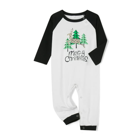 Michellecmm Family Matching Christmas Pajamas Sets Long Sleeve Letter Print Tops Plaid Pants/Long Sleeve Jumpsuit Sleepwear Set