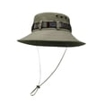 thumbnail image 1 of Sombrero tipo pescador con ala ancha ajustable para protección solar, ideal para acampar, para hombres y mujeres, y para pescar. Verde oscuro, 1 of 8