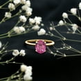 thumbnail image 3 of Rosec Jewels Lab Grown Pink Sapphire Oval Engagement Ring - 8X10 mm - Big Solitaire Sapphire Ring - AAAA Grade - with Jewelry Box, 18K Yellow Gold, US 7.00, 3 of 8