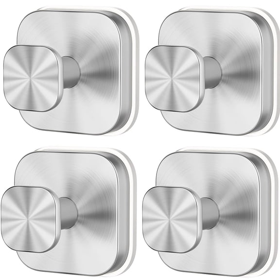 Suction Cup Hooks for Shower,Heavy Duty Shower Hooks for Bathroom Wall,Glass Windows,Smooth Doors to Hang Towels,Robes,Coat,Reusable Suction Cup Wreath Hanger for Christmas Wreaths-Silver(4 Pack)