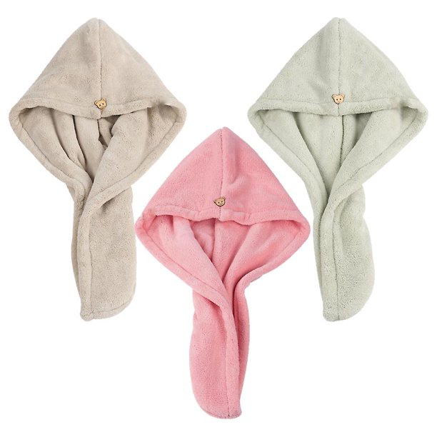 Funda para diadema de microfibra para mujer, paquete de 3 diademas de secado rápido para cabello mojado y rizado