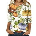 thumbnail image 1 of HKEJIAOI Vêtements d'Halloween pour Femmes Manches Longues Col Rond Imprimé Graphique Moderne Célébration d'Halloween Haut Multicolore-1, 1 of 5