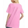 thumbnail image 3 of NAMTYQX Blouses for Women Graphic Soft Muster Cute Short Sleeve Relaxed Fit Crewneck Stretch Oversized Cute Tops for Teen Girls Pink Size M, 3 of 5