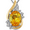 Citrine, variant on Brilliance Fine Jewelry Aqua Diamond Accent Necklace in Sterling Silver and 10kt Yellow Gold,18"