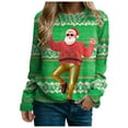 thumbnail image 6 of larppty Vintage Christmas Sweatshirts for Women Ugly Xmas Tops Santa Graphic Outfits Fashion Pullover Shirts (Green, XL), 6 of 6