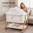 thumbnail image 3 of HARPPA Baby Bassinet Bedside Sleeper, 3-in-1 Cradle for Newborns with Storage & Wheels, White, 3 of 9