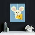 thumbnail image 4 of JRXY IDEA4WALL Canvas Wall Art Grey Mouse Painting Artwork for Home Prints Framed 16x20 in, 4 of 4