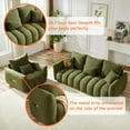 thumbnail image 3 of Teddy Cloud Sofa Couch, Comfy Deep Seat Modern Lounge Chair Cushions, Upholstered 1 Seater + 3 Seater + 3 Seater Oversized Couch, Apartment Sofa Furniture for Living Room Office, Green, 3 of 9