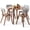 5PCS-Gray & Walnut, variant on Costway 5 PCS Dining Table Set with 4 Padded Dining Chairs, Circle Dinner Dinette Table Beige & Natural
