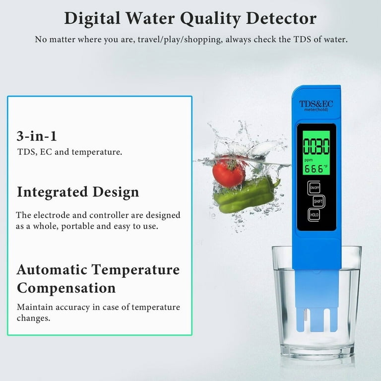 Lcd Tds-3 Drinking Water Quality Meter Digital Tester Temperature Ppm Test  Meter Pen Analyzer For Measuring Drinking Water, Hydroponics, Aquarium, Poo