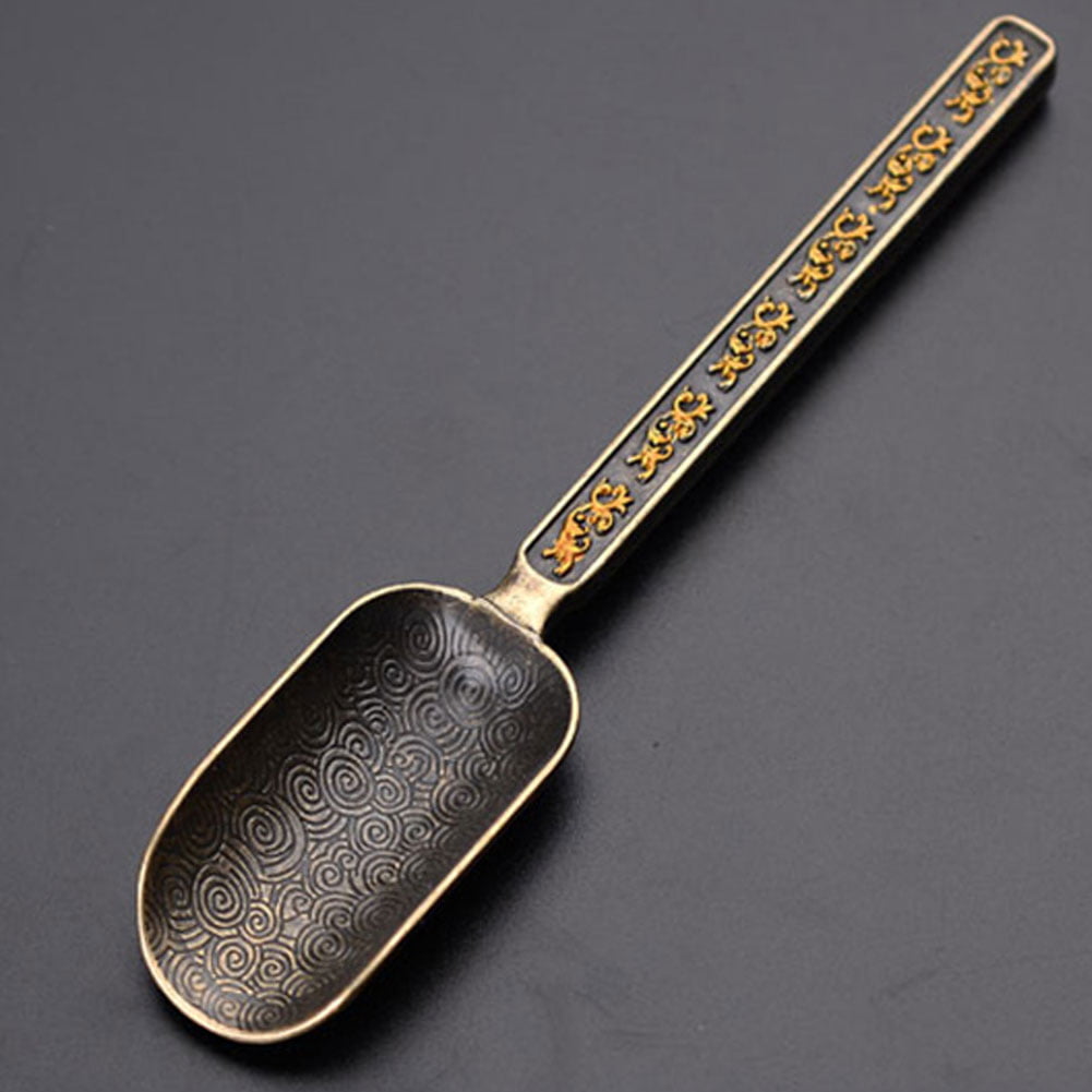 Chinese Tea spoons Copper Tea Scoop Spoon Tea Leaves Chooser Holder High Quality 