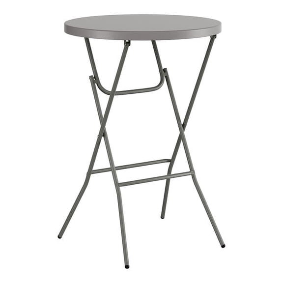 32'' Round Gray Plastic Bar Height Folding Table - Plastic Folding Cocktail Table