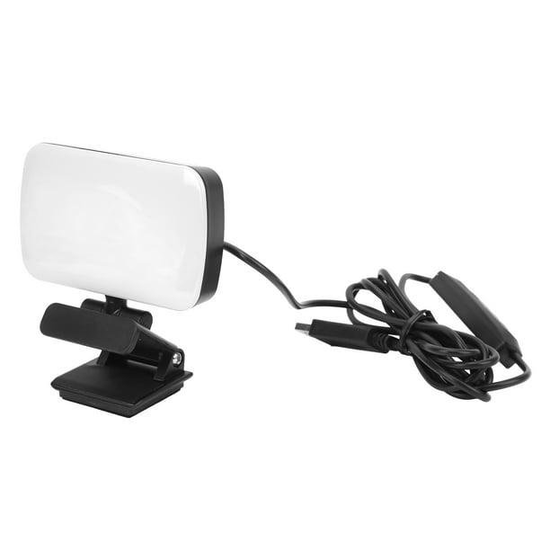 Iluminación para videoconferencia, cabezal giratorio de 360°, 3 niveles, lámpara LED ajustable de 120 cuentas, iluminación recargable para cámara web para ordenador portátil