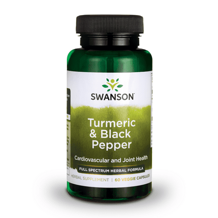 Swanson Turmeric & Black Pepper Vegetable Capsules, 600 mg, 60