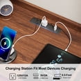 thumbnail image 6 of Satifur Nightstand with Charging Station and Smart LED Lights, Modern Fluted Bedside Table with 2 Drawers, End Table for Bedroom and Living Room, American Walnut, Set of 2, 6 of 12
