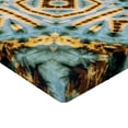 thumbnail image 2 of Ambesonne Hippie Fitted Sheet, Tie Dye Grunge, Full Size, Yellow and Blue, 2 of 3