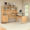 thumbnail image 2 of Somerset 72W Sit Stand L Desk with Hutch in Maple Cross - Engineered Wood, 2 of 7