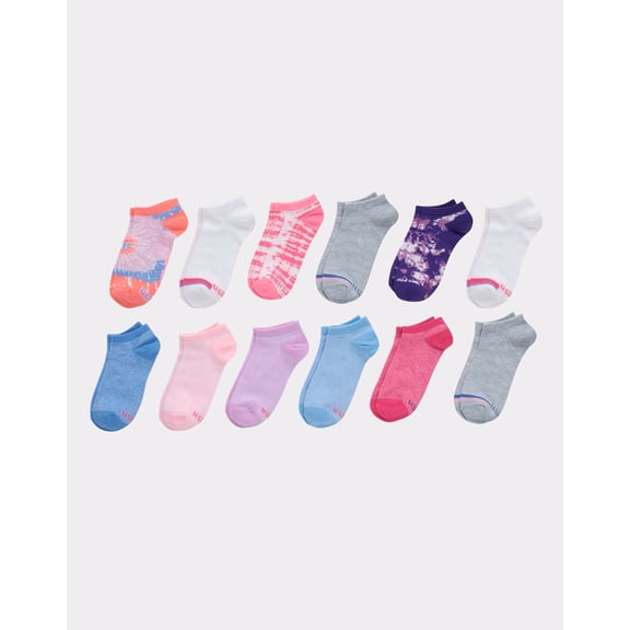 Hanes Girls' Fashion No Show, 12 Pack, Sizes S-L