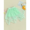 thumbnail image 3 of CIYCuIT Toddler Little Girls Tulle Skirt Solid Color Irregular Hem Mesh A-line Skirt 9M 12M 18M 24M 3T 4T Kids Casual Elastic Waist Flowy Mini Skirt for Daily Party, 3 of 8