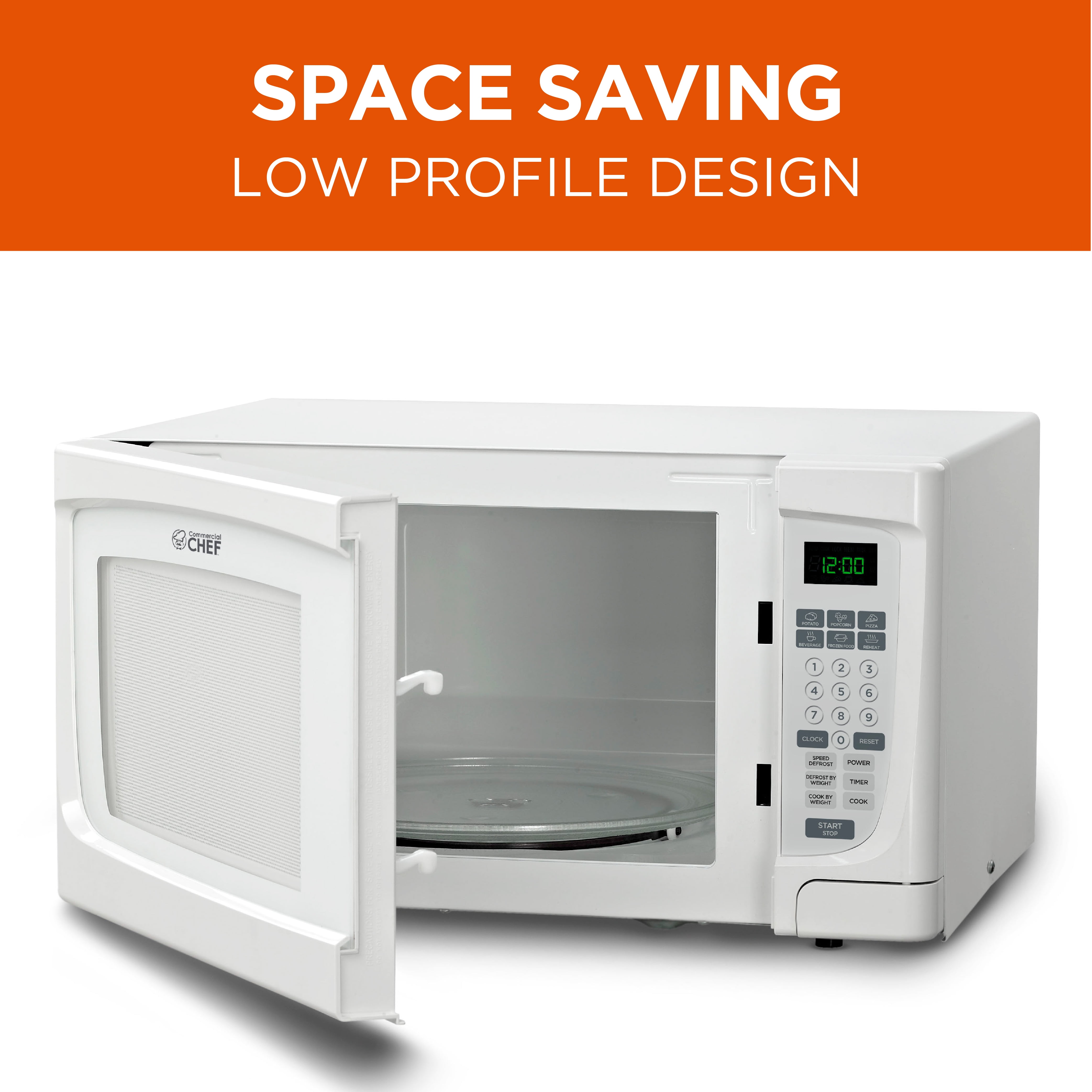 Commercial Chef Countertop Microwave Oven 0.6 Cu. Ft. 600w, White : Target