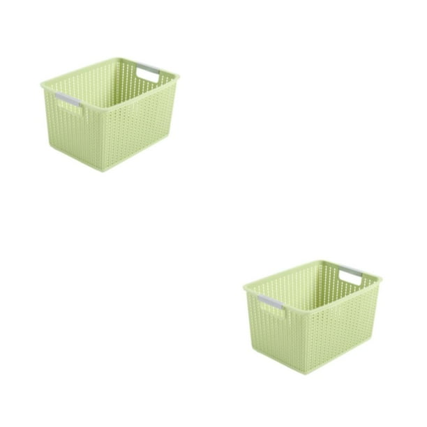 Cateissary Caja de plástico duradera - Organizador de almacenamiento apilable para habitación o dormitorio Organizador de dormitorio Cesta verde METRO 2Conjunto